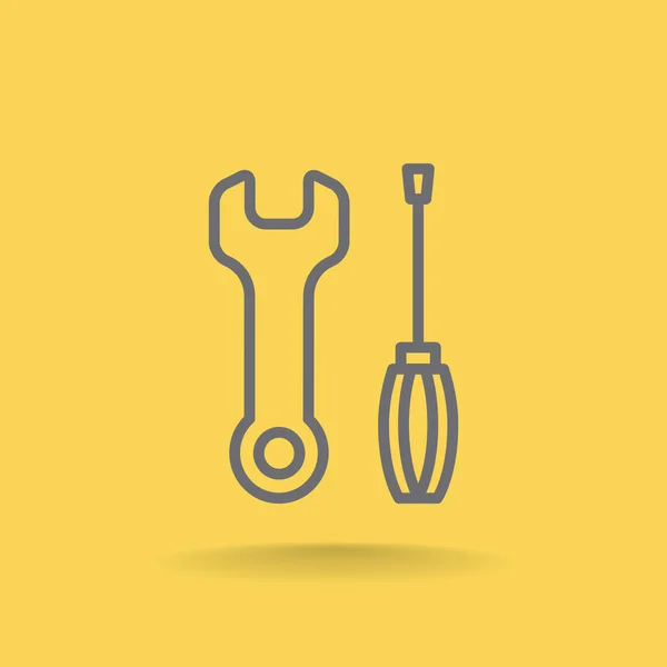 Key and screwdriver icons — Stock Vector