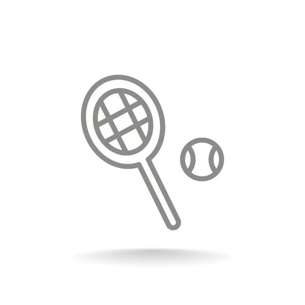Raqueta de tenis con icono de pelota — Vector de stock