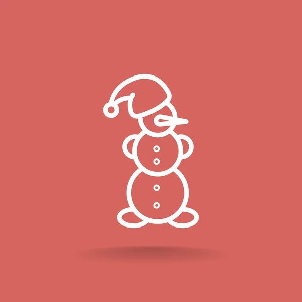 Navidad muñeco de nieve icono — Vector de stock
