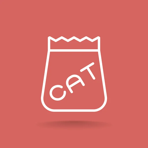 Bolsa de comida para gato icono — Vector de stock
