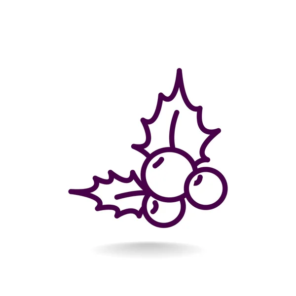 Natal ícone de baga azevinho —  Vetores de Stock