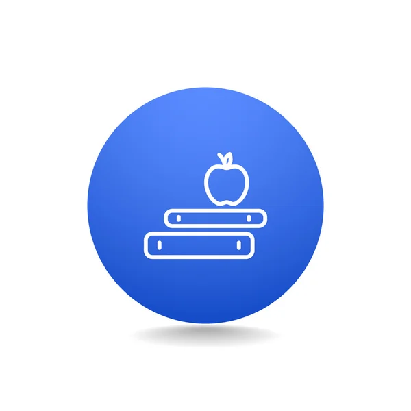 Boeken en apple-pictogram — Stockvector