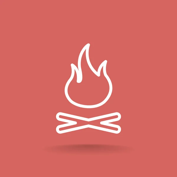 Burning campfire icon — Stock Vector