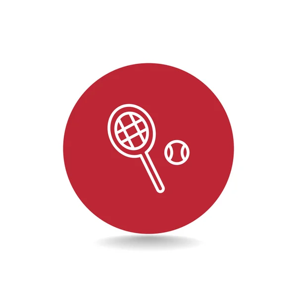 Tennis racket with ball icon — Stock Vector
