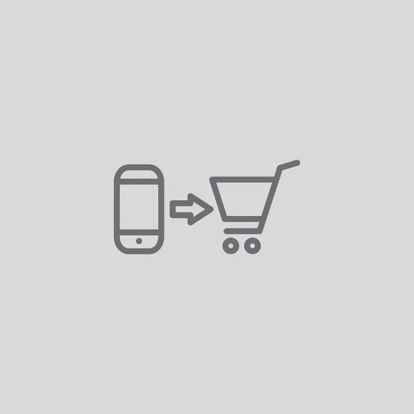 En mobiltelefon av ikonen för inköp — Stock vektor