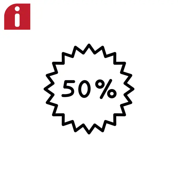 50 por ciento icono de descuento — Vector de stock