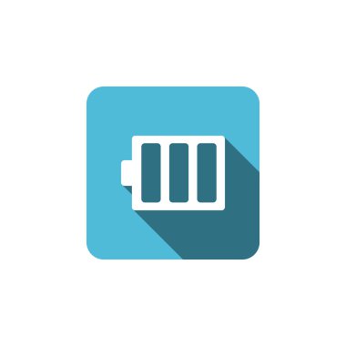 Düz tam dolu pil simgesi