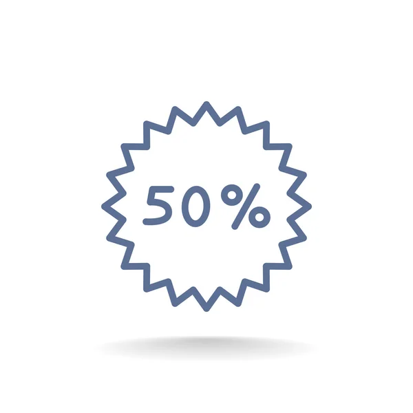 50 por ciento icono de descuento — Vector de stock