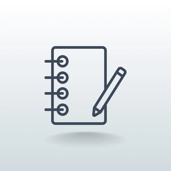 Carnet avec icône de stylo — Image vectorielle