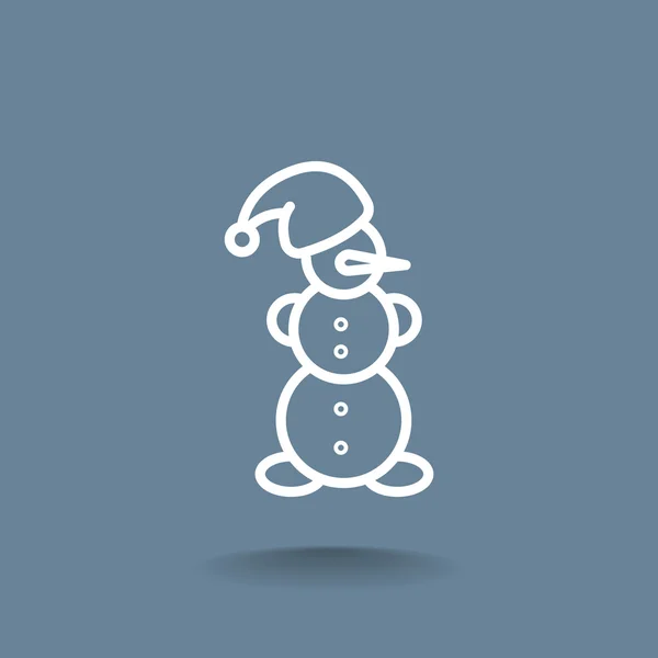 Christmas snowman icon — Stock Vector