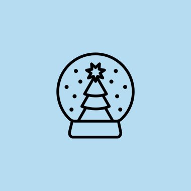 Noel ağacı kar küre simgesi