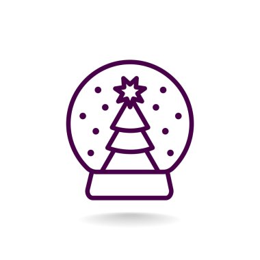 Noel ağacı kar küre simgesi