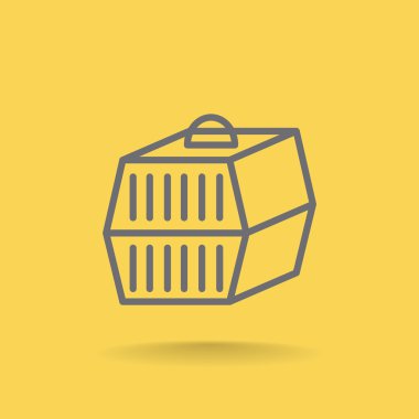 Evde beslenen hayvan taşıma kutusu simgesi