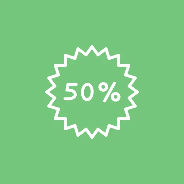 50 por ciento icono de descuento — Vector de stock