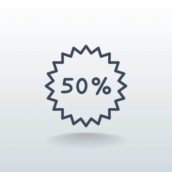 50 por ciento icono de descuento — Vector de stock