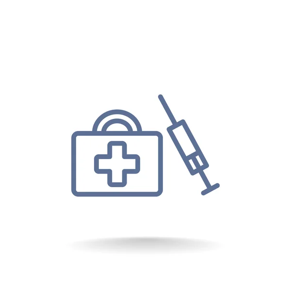 Injections first aid kit icon — Stock Vector