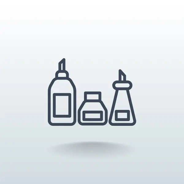 Kitchen bottles set icon — Stock Vector