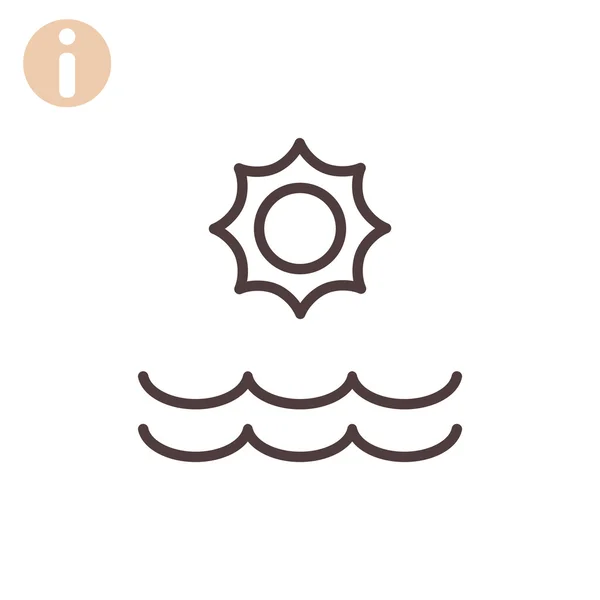 Sol de verano y el mar icono — Vector de stock