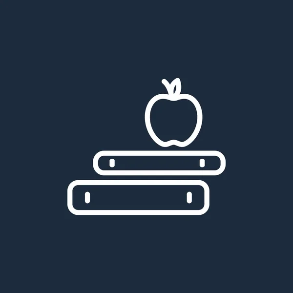 Kitap ve elma simgesi — Stok Vektör