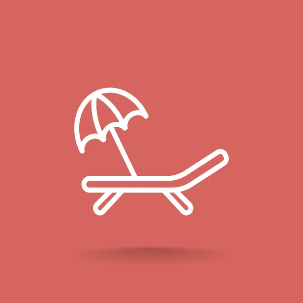 Deckchair with umbrella icon — Stock Vector