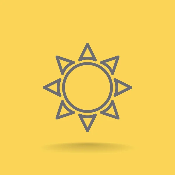 Kontur solen ikonen — Stock vektor
