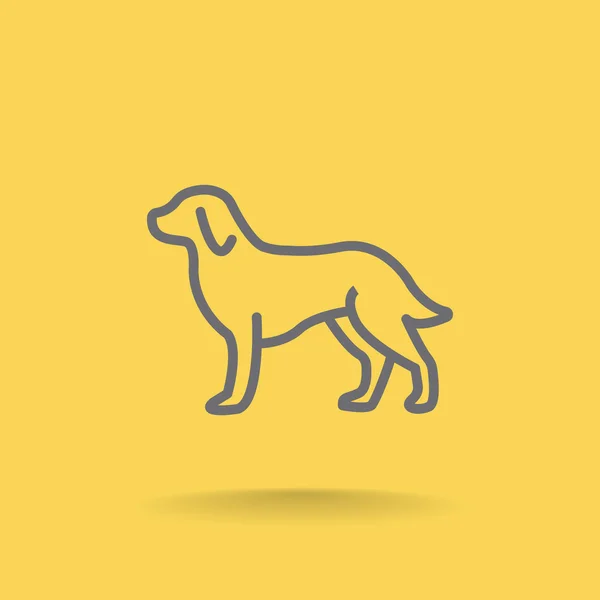 Delinear ícone cão — Vetor de Stock