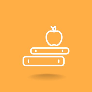 kitap ve elma simgesi