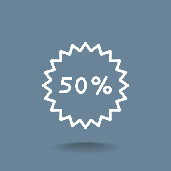 50 por ciento icono de descuento — Vector de stock