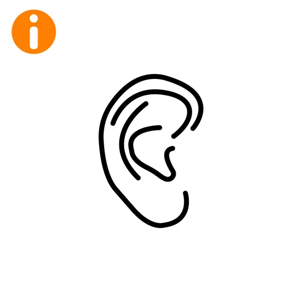 Emberi fül ikon — Stock Vector