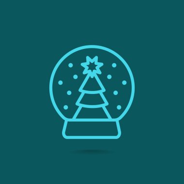 Noel ağacı kar küre simgesi