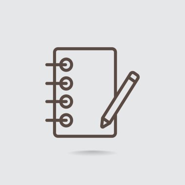 defter kalem ile. Simge