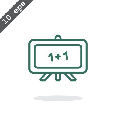 Beyaz tahta simge, düz tasarım