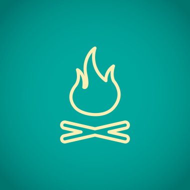 Kamp ateşi yakacak odun. Simge yangın