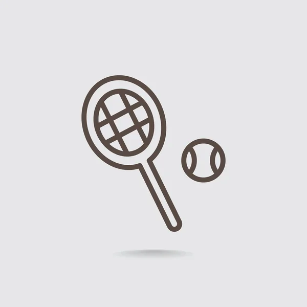 Tennisracket met bal pictogram — Stockvector