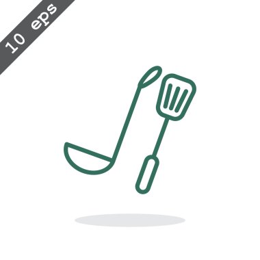 Kepçe ve spatula simgesi