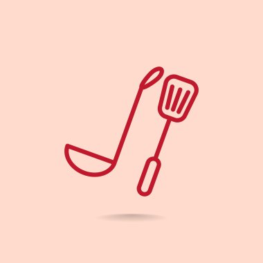 Kepçe ve spatula simgesi