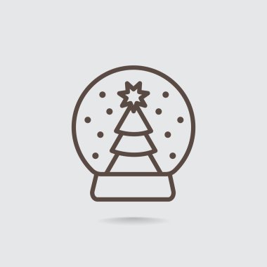 Noel ağacı kar küre simgesi