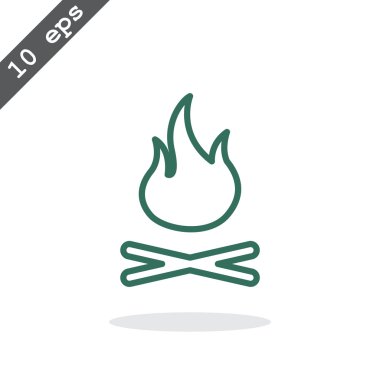 Kamp ateşi yakacak odun. Simge yangın