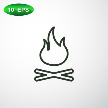 Kamp ateşi yakacak odun. Simge yangın