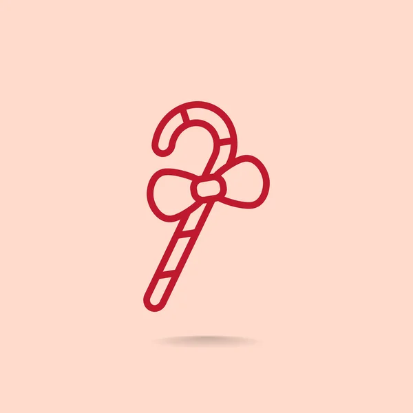 Kerstmis candy cane pictogram — Stockvector