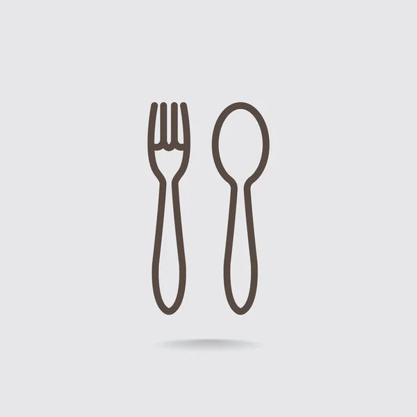 Fork and spoon icon — Stock Vector