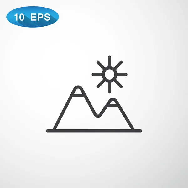 Mountains utazás ikon — Stock Vector