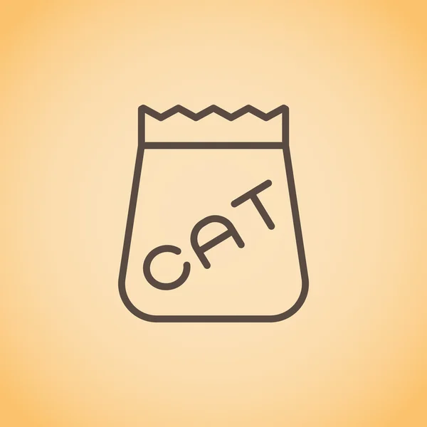 Bolsa de comida para gato icono — Vector de stock