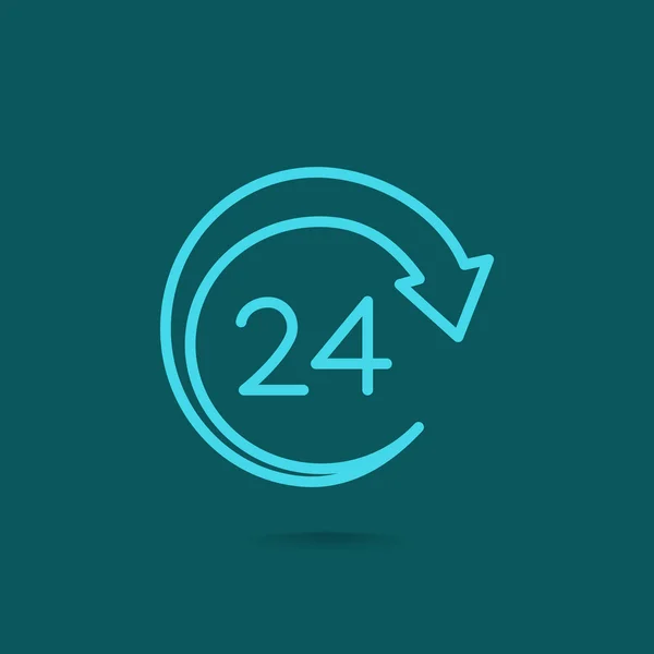 24 Stunden Service-Symbol — Stockvektor