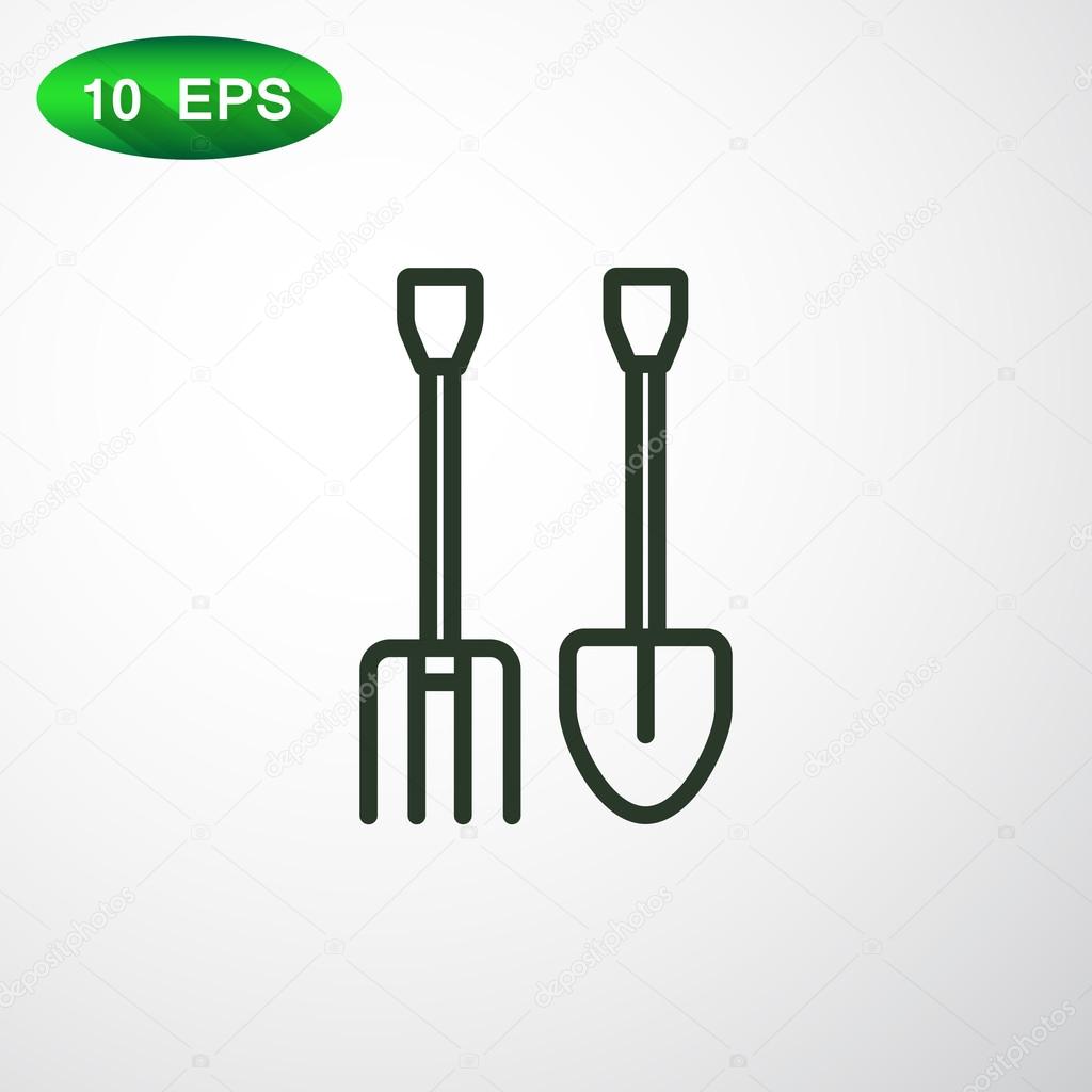 pitchfork shovel icon