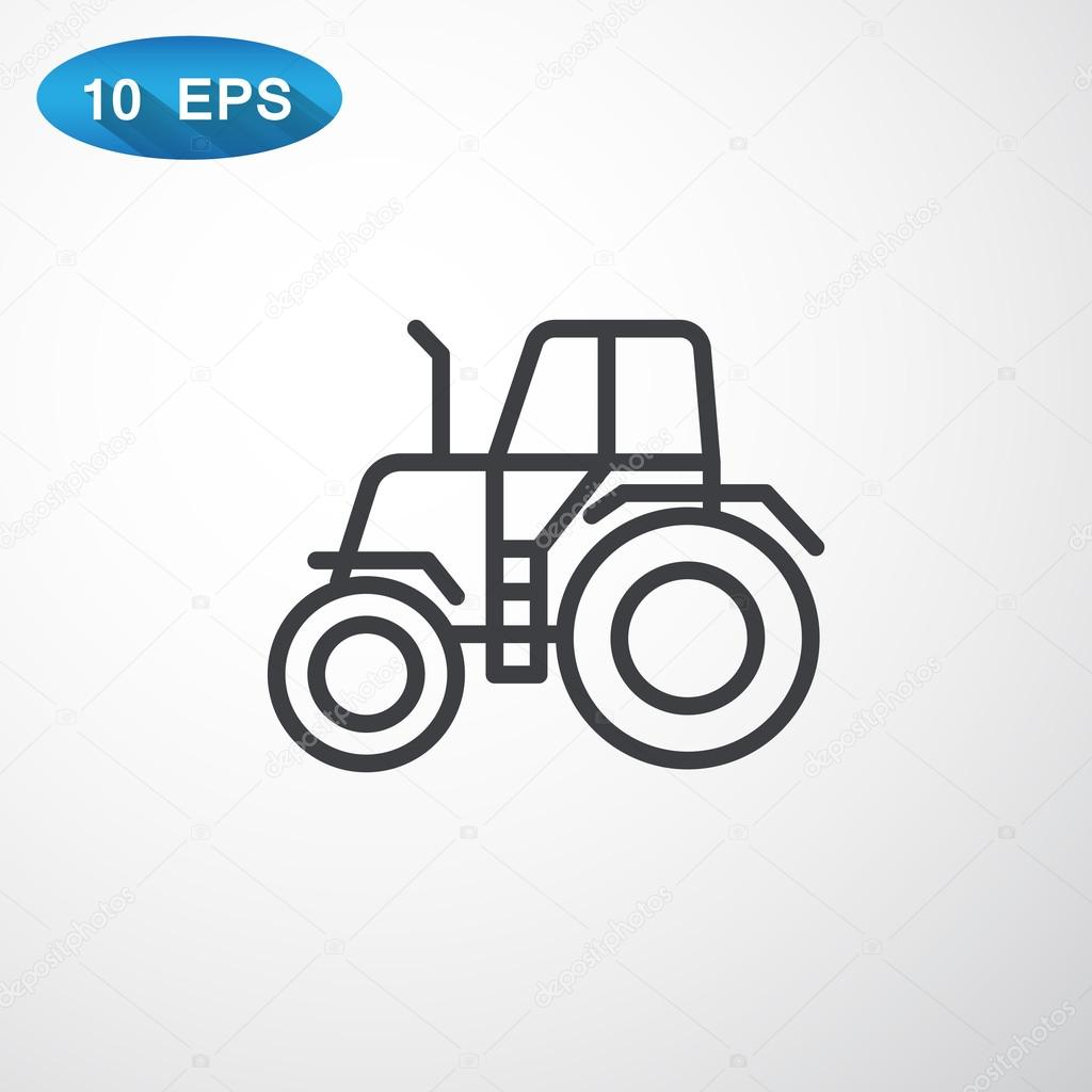 Outline tractor icon. vector illustration