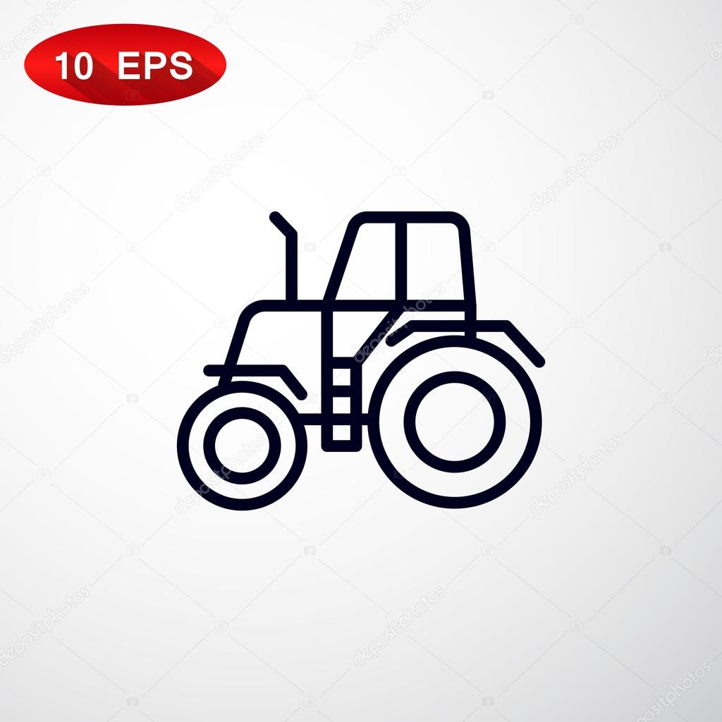 Outline tractor icon. vector illustration