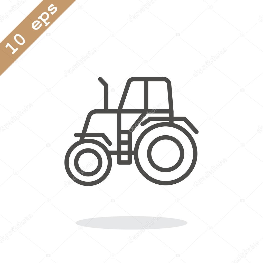 Outline tractor icon. vector illustration