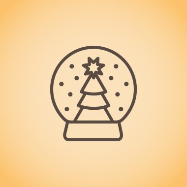 Noel ağacı kar küre simgesi