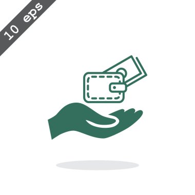 El simgesi üzerinde para ile cüzdan